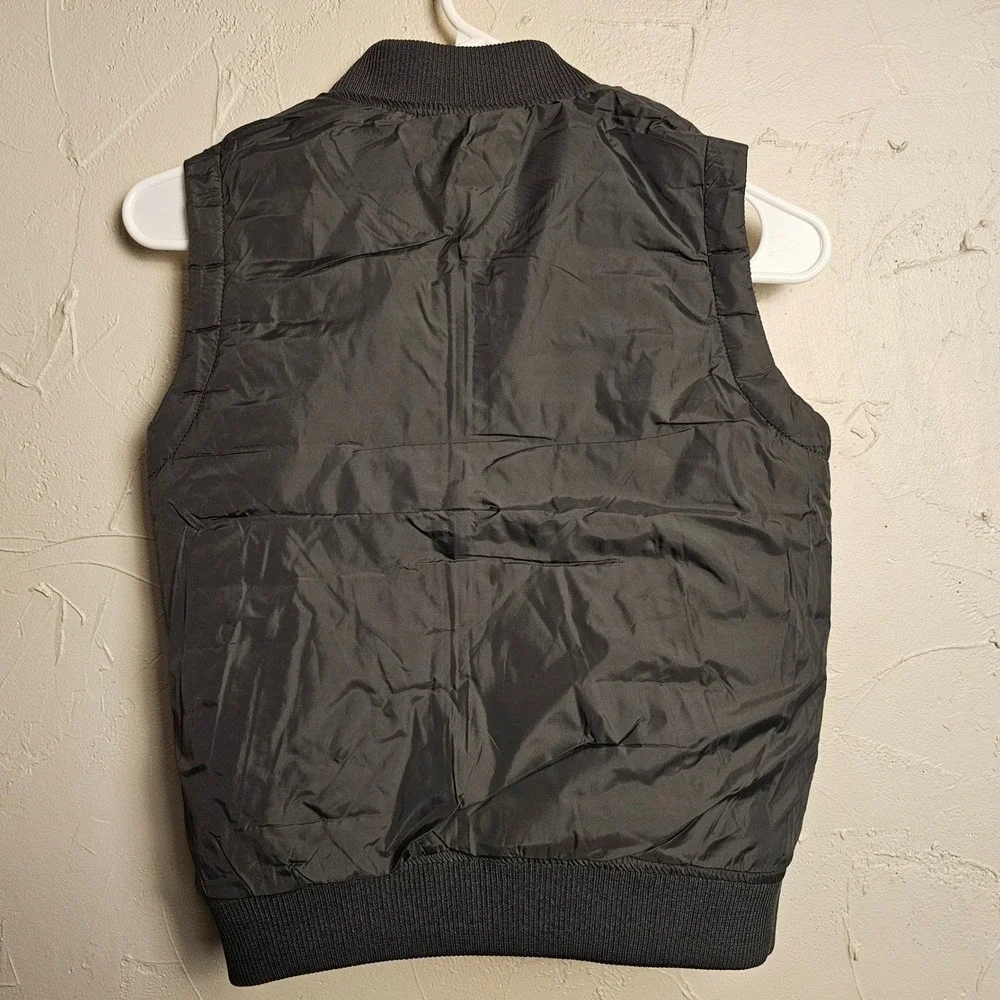 NASA Puffer‎ Vest Black Full Zip Reversable Size 6 Youth NWT